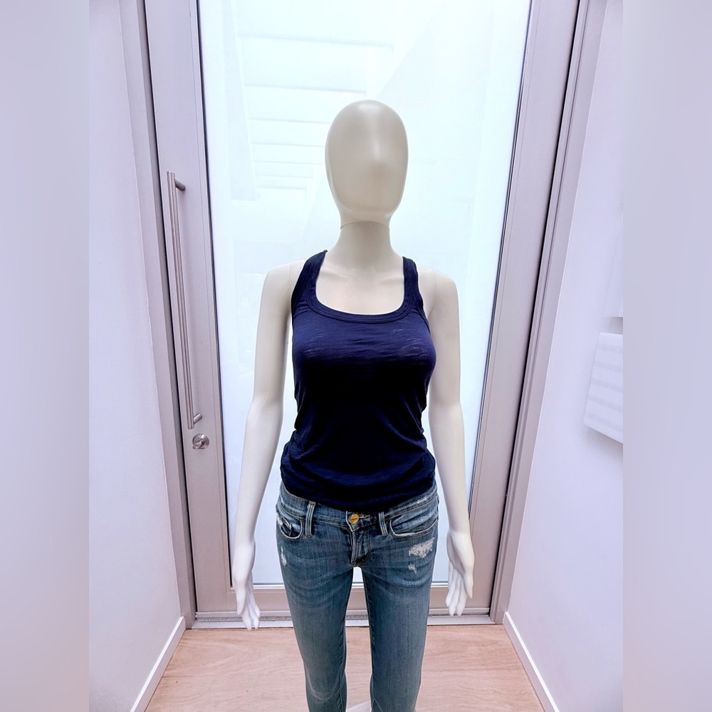 Daftbird Classic Navy Blue Women's Slub Tank Top XS